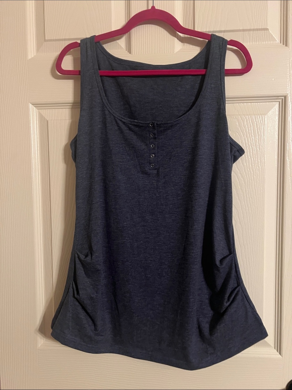 SHEIN Dark Navy Scoop Button Tank Top